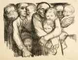 Käthe Kollwitz, Mütter, 1919, Lithographie auf dünnem Japanbütten