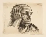 Käthe Kollwitz, Selbstbildnis, 1921, Line etching and burnisher on strong velin paper