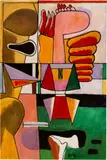 Le Corbusier, Figures géométriques sur le thème "Adieu Von", Circa 1939, Oil tempera on strong wove paper