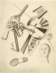 Fernand Léger, Composition aux clefs et buste avec objets, Circa 1928-1930, Pencil on laid paper with watermark