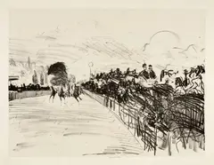 Edouard Manet, Les courses, 1865, Lithograph on chine collé on wove paper