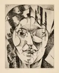 Louis Marcoussis, La belle martiniquaise, 1912, Printed 1924, Drypoint on heavy wove paper with blindstamp "STAATLICHES BAUHAUS WEIMAR"