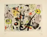 Joan Miró, La main, 1953, Vernis mou and colour aquatint on BFK RIVES wove paper with watermark