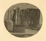 Giorgio Morandi, Natura morta con sette oggetti in un tondo, 1945, Etching on imitation Japan paper