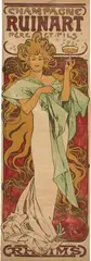 Alfons Maria Mucha, Champagne Ruinart, 1896, Colour lithograph laid down on fine canvas fabric
