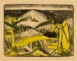 Otto Mueller, Ein in Dünen sitzendes und ein liegendes Mädchen (Zwei Mädchen in den Dünen, Sylt)