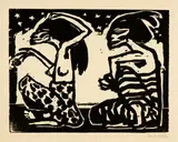 Emil Nolde, Mann und Weibchen, 1912, Woodcut on heavy wove paper