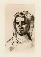 Tête de femme by Pablo Picasso, Paris, 1916 or late 1915, Copper engraving and roulette on heavy wove paper, sold Sep 2025