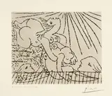 Pablo Picasso, Le sauvetage de la noyée. II, Paris, 18 December 1932, Etching on Arches laid paper with watermark