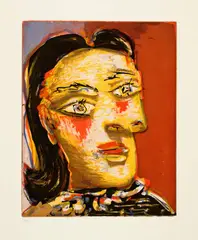 Pablo Picasso, Tête de femme n° 4. Portrait de Dora Maar, 1939, Colour aquatint and scraper on Montval laid paper with watermark "Picasso"