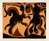 Taureau et picador by Pablo Picasso, Cannes, 5/6 September 1959, Colour linocut on Arches wove paper with watermark, sold Sep 2025