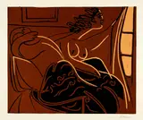 Deux femmes au réveil by Pablo Picasso, Cannes, 8 November 1959, Colour linocut on Arches wove paper with watermark, sold Sep 2025