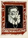 Portrait d'homme à la fraise by Pablo Picasso, Mougins, 9 April 1962, Colour linocut on strong wove paper, sold Sep 2025
