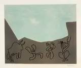 Bacchanale au taureau by Pablo Picasso, Cannes, 30 November 1959, Colour linocut on Arches wove paper with watermark, sold Sep 2025