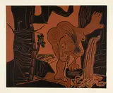 Femme à la source by Pablo Picasso, Mougins, 20 April 1962, Colour linocut on Arches wove paper with watermark, sold Sep 2025