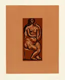 Pablo Picasso, Nu assis, Mougins, 23 April 1962, Colour linocut on wove paper