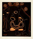Pablo Picasso, L'homme au bâton, Mougins, 14-26 January 1963, Colour linocut on Arches wove paper with watermark