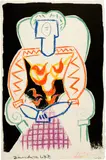 Pablo Picasso, La femme au fauteuil, Paris, 16 February 1947, Colour lithograph on Arches wove paper with watermark