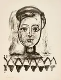 Pablo Picasso, Jeune femme au corsage à triangles, 18 May 1947, Lithograph on Arches wove paper with watermark