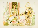 Pablo Picasso, Le peintre et son modèle, Vallauris, 30 March 1954, Colour lithograph on Arches wove paper with watermark