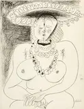 Pablo Picasso, La fille au chapeau, Cannes, 6 January 1959, Lithograph on Arches wove paper with watermark