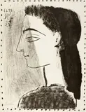 Jacqueline au mouchoir noir by Pablo Picasso, Cannes, 12 January 1958, Lithograph on firm wove paper with watermark "Arches", sold Sep 2025