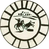 Picador by Pablo Picasso, 1953, White faience, painted, glazed; ceramic, Madoura edition, sold Sep 2025