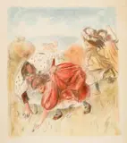 Pierre-Auguste Renoir, Enfants jouant à la balle, 1898-1900, Colour lithograph on strong laid paper with watermark "MBM"