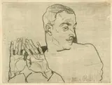 Egon Schiele, Bildnis Arthur Roessler, 1914, Drypoint on Japan paper