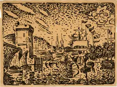 Marseille, entrée du port le 14 juillet by Paul Signac, Circa 1900, Indian ink and pencil on wove paper, sold Sep 2025