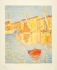 Paul Signac, La Bouée (Saint-Tropez: Le Port), 1894-1895, Colour lithograph on China