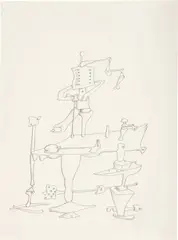 Yves Tanguy, Formes-Sculpture, 1938, Pencil and coloured pencil, smudged in places, on Rives wove paper with watermark