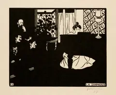 Félix Vallotton, La symphonie, 1897, Woodcut on Japan paper with wide margin