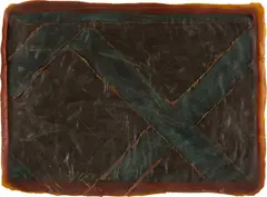 Heidi Bucher, Herrenzimmer, 1977, Gauze, latex and colour pigments, exposed on a light ground, mounted in box