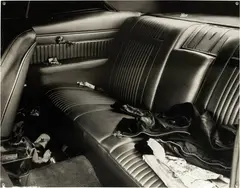 Balthasar Burkhard, Backseat, 1977, Photograph on baryta paper in artist-designed wooden frame