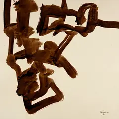 Eduardo Chillida, Sin título, 1966, Brown ink on wove paper