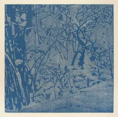 Franz Gertsch, Winter (Detail 2, 2018), 2016 or 2018, Colour woodcut on Kumohadamashi Japan paper by Heizaburo Iwano