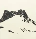 Alois Lichtsteiner, Ohne Titel (Berg), 2010, Woodcut, monotype-like coloured on Tosa Shoji Japan paper