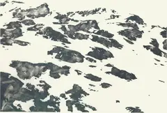 Alois Lichtsteiner, Ohne Titel (Berg), 2013, Woodcut, monotype-like coloured, oil on Tosa Shoji Japan paper