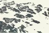 Alois Lichtsteiner, Ohne Titel (Berg), 2013, Woodcut, monotype-like coloured, oil on Tosa Shoji Japan paper