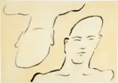 Markus Raetz, platt & verzogen, 6 March 1982, Watercolour and paste paint on watercolour paper