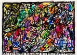 Jean Tinguely, Pandemonium - Ferrailleux et "Encombré", Felt-tip pen, pastel, watercolour and gouache on wove paper