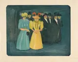 Edvard Munch, Nächtliche Strassenszene - Street Scene at Night, 1897, Mezzotint and drypoint
