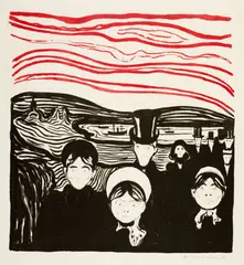 Edvard Munch, Angst, 1896, Colour lithograph on wove paper