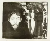 Edvard Munch, Eifersucht II - Jealousy II, 1896, Lithograph on Japan laid paper