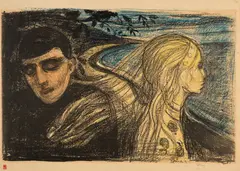 Edvard Munch, Loslösung II - Separation II, 1896, Colour lithograph on sturdy wove paper