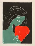 Edvard Munch, Das Herz - The Heart, 1898-1899, Colour woodcut on china paper