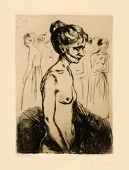 Alte Frauen im Krankenhaus - Old Woman in Hospital by Edvard Munch, 1902, Etching and drypoint on cream wove paper, sold Sep 2025