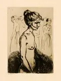 Edvard Munch, Alte Frauen im Krankenhaus - Old Woman in Hospital, 1902, Etching and drypoint on cream wove paper