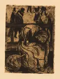 Edvard Munch, Alte Frau auf einer Bank - Old Woman on a Bench, 1902, Etching on sturdy yellowish wove paper
